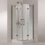 Душевой уголок Cezares Magic 120x120 см 2 двери стекло прозрачное золото