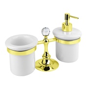 Стакан и дозатор Cezares Olimp OLIMP-TDT-03/24-Sw настольный ручки Swarovski золото 24 карат