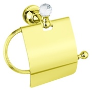 Держатель туалетной бумаги Cezares Olimp OLIMP-TRH-03/24-Sw с крышкой ручки Swarovski золото 24 карат