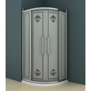 Душевой уголок Cezares Retro 100x100 см стекло матовое с прозрачным узором хром