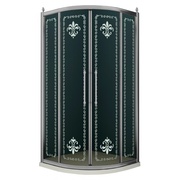 Душевой уголок Cezares Retro RETRO-A-R-2-90-SCORREVOLE-CP-Br 90x90 см стекло прозрачное с матовым узором бронза