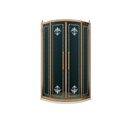 Душевой уголок Cezares Retro RETRO-R-2-90-CP-G 90x90 см прозрачное с матовым узором золото