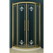 Душевой уголок Cezares Retro 120x120 см стекло прозрачное с матовым узором золото