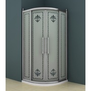 Душевой уголок Cezares Retro 130x130 см стекло матовое с прозрачным узором хром