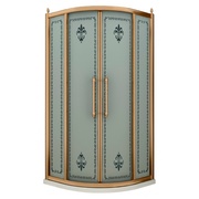 Душевой уголок Cezares Retro 130x130 см стекло матовое с прозрачным узором бронза