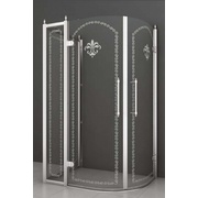 Душевой уголок Cezares Retro 120x90 см стекло матовое с прозрачным узором хром