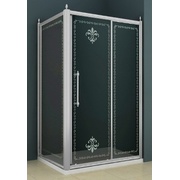 Душевой уголок Cezares Retro 130x90 см стекло прозрачное с матовым узором бронза