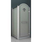 Душевой уголок Cezares Retro 90x100 см стекло матовое с прозрачным узором хром правая