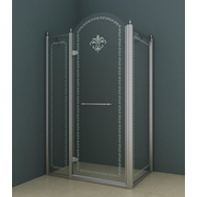 Душевой уголок Cezares Retro 120x90 см стекло прозрачное с матовым узором хром правая