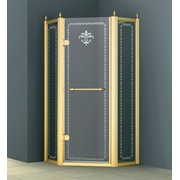Душевой уголок Cezares Retro RETRO-P-1-90-PP-Cr-R 90x90 см пятиугольный стекло матовое с прозрачным узором хром правая