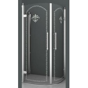 Душевой уголок Cezares Retro RETRO-R-2-90-CP-Cr 90x90 см прозрачное с матовым узором хром
