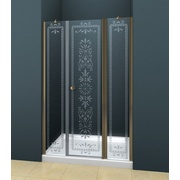 Душевая дверь в нишу Cezares Royal Palace 100+60/30 см стекло прозрачное c матовым узором бронза
