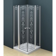 Душевой уголок Cezares Royal Palace 120x120 см стекло прозрачное с матовым узором хром