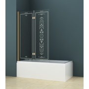 Шторка для ванны Cezares Royal Palace ROYAL PALACE-A-V-21-120/145-CP-G 120x145 см стекло прозрачное с матовым узором золото