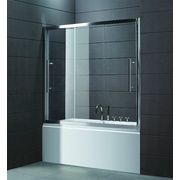 Шторка для ванны Cezares Trio 170x145 см стеклом текстурное хром