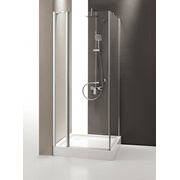 Душевой уголок Cezares Triumph 90x90 см стекло текстурное хром левая с сегментом