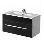 Тумба для раковины Dreja Aston S 75 ручка А черный глянец SLIM-75