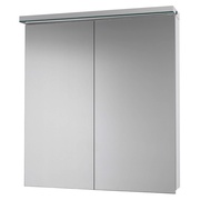 Зеркало-шкаф Dreja Aston 75 2 двери с LED-освещением и розеткой, серый