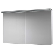 Зеркало-шкаф Dreja Aston 120 2 двери с LED-освещением и розеткой, серый