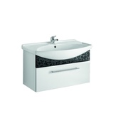 Тумба для раковины Dreja Ornament 105 1 ящик черный Лагуна-105