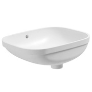 Раковина Duravit D-code 033856 00 00 встраиваемый снизу 45.5x59, без площадки под смеситель, цвет белый