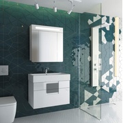 Комплект Edelform Glass 80 тумба с умывальником + зеркальный шкаф