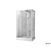 Душевая кабина Erlit Premium 120x90x218 см низкий поддон гидромассаж 6 стекло с рисунком цветы левая