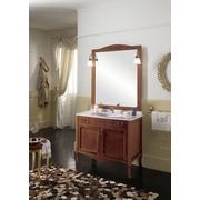 Столешница Fenice Viola 92x60x2 см с 1 отверстием с цоколем белый мрамор VL/50