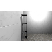 Шкаф-пенал подвесной Gamadecor Infinity 20х100х23 см с открытыми полками Blanco Mate