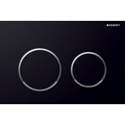Кнопка смыва Geberit Omega 20 115.085.KM.1 142x212 мм, цвет черный/глянцевый хром/черный