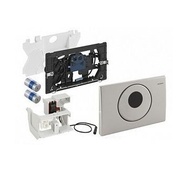 Принадлежности для скрытой системы инсталляции унитазов Geberit Sigma 115.907.KJ.1 привод бесконтактного смыва для унитаза, двойной смыв, 230 В, белый / глянцевый хром / белый