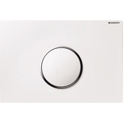 Кнопка смыва Geberit Sigma 10 24x16 см, одинарный смыв, пластик, белый/матовый хром/белый