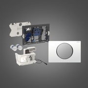 Принадлежности для скрытой системы инсталляции унитазов Geberit Sigma 10 смывная клавиша, бесконтактный двойной автомат. смыв, белый/мат. хром/мат. хром