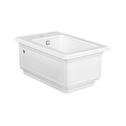 Биде подвесное Gessi Eleganza в керамике Bianco Europa с переливом и с центральным отверстием под смеситель, белое 46755/518