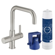 Комплект для кухни Grohe Blue Pure стартовый U-излив суперсталь