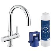 Комплект для очистки и газирования воды Grohe Blue Pure стартовый C-излив хром