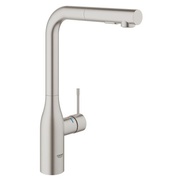 Смеситель для кухонной мойки Grohe Essence New однорычажный с выдвижным L-изливом с аэратором суперсталь