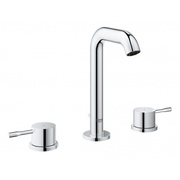 Смеситель для раковины Grohe Essence + на 3 отверстия с донным клапаном и низким изливом