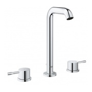 Смеситель для раковины Grohe Essence + на 3 отверстия с донным клапаном и высоким изливом