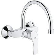 Смеситель для кухонной мойки Grohe Eurosmart New однорычажный настенный монтаж высокий излив