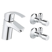 Смеситель для раковины Grohe Eurosmart 23588000 с 2 угловыми вентилями