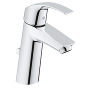 Смеситель для раковины Grohe Eurosmart 23322001 M-Size однорычажный со сливным гарнитуром, средний излив, литой излив