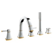 Смеситель для ванны Grohe Grandera на 5 отверстий хром золото