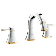 Смеситель для раковины Grohe Grandera на три отверстия S-Size с низким изливом хром золото