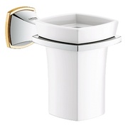 Держатель Grohe Grandera 40626IG0 с керамическим стаканом хром/золото