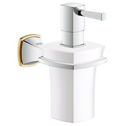 Держатель Grohe Grandera 40627IG0 с керамическим дозатором жидкого мыла хром/золото