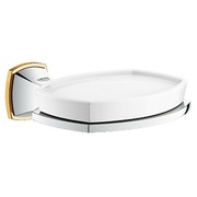 Держатель Grohe Grandera 40628IG0 с керамической мыльницей хром/золото