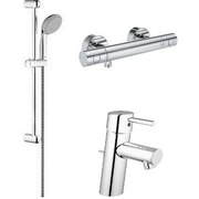 Комплект смесителей с душем Grohe Grohtherm 1000 Cosmopolitan термостат для душа, смеситель для раковины, душевой гарнитур