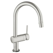Смеситель для кухонной мойки Grohe Minta Touch сенсорный C-излив индикация расхода батарейки суперсталь