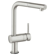 Смеситель для кухонной мойки Grohe Minta Touch сенсорный L-излив индикация расхода батарейки суперсталь